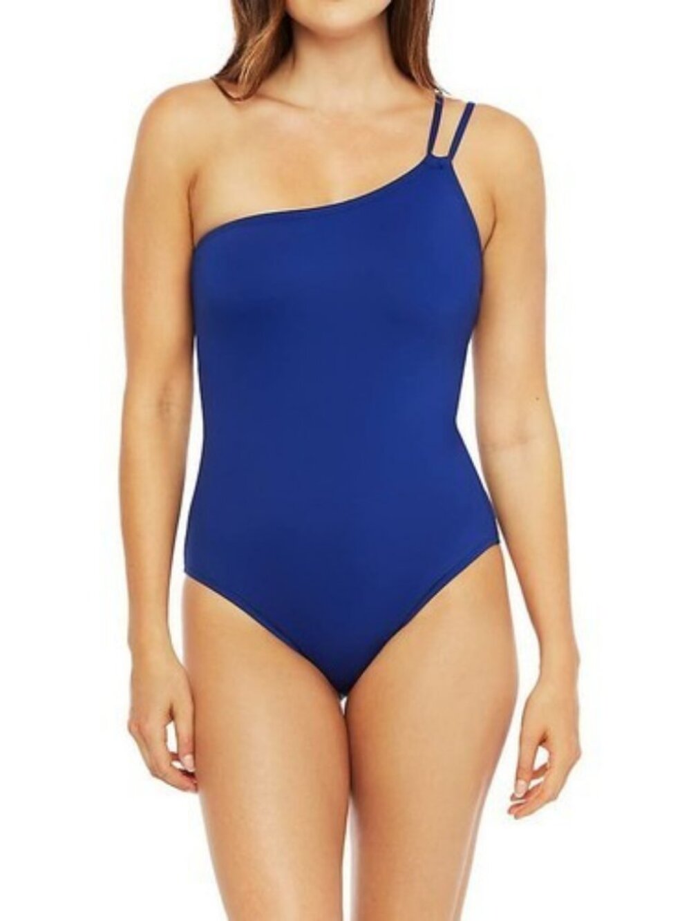 LA BLANCA WOMEN'S ISLAND GODDESS SHOULDER MIO ONE PIECE SWIMSUIT, BLUEBERRY, 4
